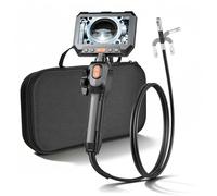 VEVOR Endoscopio Cámara de Inspección de Doble Cámara Articulado 180° con Pantalla Dividida IPS, Sonda de 8 mm, Cable de 1,5 m, 5000 mAh, 32 GB, Zoom Multinivel, para Motores, Automoción y Fontanería