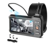 VEVOR Endoscopio de Doble Cámara, Cámara de Inspección con Pantalla IPS, Sonda de 5,5 mm, Batería 3000 mAh, Cable de 5 m, 32 GB, Luces LED, Zoom 8X para Motores, HVAC, Tuberías, Automoción, Fontanería