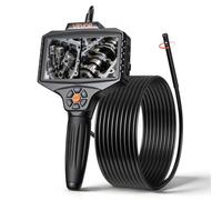 VEVOR Endoscopio de Doble Cámara con Rotación Motorizada 360°, Cámara de Inspección con Pantalla IPS Dividida, Sonda Delgada de 8 mm, Cable de 5 m, 5000 mAh, 32 GB, LED para Motores, HVAC y Tuberías