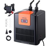 VEVOR Enfriador de Acuario de 200 L, para Hidroponía, para Peceras, Ajolotes y Arrecifes de Coral, Compresor de Refrigeración Silencioso, Evaporador de Titanio y Accesorios, 315 x 300 x 396 mm