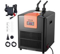 VEVOR Enfriador de acuario de 92 galones, enfriador de agua de 1/4 HP para hidroponía, enfriamiento rápido para peceras, ajolote, arrecife de coral, compresor de refrigeración silencioso, evaporador
