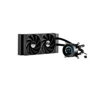 VEVOR Enfriador de Agua para CPU, 2 Ventiladores PWN de 120 mm, Bomba, Pantalla de 1,8", Ventilador de Enfriamiento de CPU de 2200 RPM Máx para Intel 115X/1366/2011/1700/1200, AMD AM4/AM5, Negro