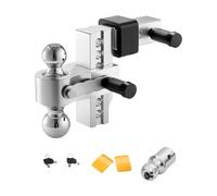 VEVOR Enganche de Bola de 15,24 cm, Soporte de Bola Triple para receptores de 5 cm, tamaño de Cabeza de Bola de 47,6, 50 y 58,7 mm, máx. 6800 kg, para caravanas, todoterrenos y Camiones