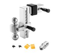 VEVOR Enganche de Remolque Ajustable de 20,3 cm, Soporte de Bola de Tres Bolas para Receptor de 63,5 mm, tamaño de Bola de Remolque 47,6/50/58,7 mm, máx. 8390 kg, para caravanas, todoterrenos y