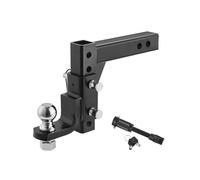 VEVOR Enganche de Remolque Ajustable para Receptor de 50 mm, Montaje de Bola de Enganche de Remolque con Bola y Pasador de 50 mm, Capacidad de Enganche de Bola de 3400 kg, Caída de 22,9 cm, Negro