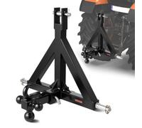 VEVOR Enganche de Remolque de 3 Puntos de 50,8 mm con 3 Bolas de Remolque Adaptador de Barra de Remolque para Tractor, Compatible con Kubota, Mahindra, Ford, Yanmar, John Deere y Massey Ferguson