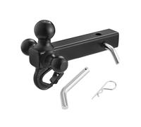 VEVOR Enganche de Remolque, Montaje de Tres Bolas con Gancho y Pasador, Compatible con Receptor de Enganche de 50 mm, Capacidad Máxima de Remolque de 4535 kg para Vehículos Recreativos, SUV, Negro
