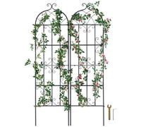 VEVOR Enrejado de Metal para Plantas Trepadoras 51 x 180 cm Soporte para Rosas Trepadoras 2 Piezas Arco para Enredaderas Soporte para Pepinos Decorativo para Clemátides para Patio, Césped, Jardín
