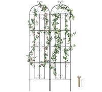VEVOR Enrejado de Metal para Plantas Trepadoras 51 x 220 cm Soporte para Rosas Trepadoras 2 Piezas Arco para Enredaderas Soporte para Pepinos Decorativo para Clemátides para Patio, Césped, Jardín