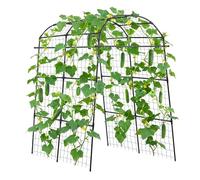 VEVOR Enrejado para Pepinos para Bancales Elevados, 1800 x 1120 x 2108 mm, Soporte para Plantas Trepadoras al Aire Libre, Enrejado de Arco de Metal, para Vides Tomates Flores Calabacines Berenjenas