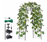 VEVOR Enrejado para Pepinos para Bancales Elevados, 813 x 800 x 2050 mm, Soporte para Plantas Trepadoras al Aire Libre, Enrejado Arqueado de Metal, para Jardín Vides Tomates Flores Calabacín Berenjena