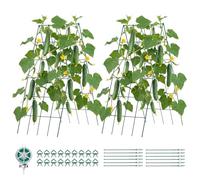 VEVOR Enrejado para Pepinos para Bancales Elevados 990 x 400 mm 4 Piezas | Soporte para Vides, Tomates, Calabacín, Flores, Judías Verdes, Triangular de Metal, para Plantas Trepadoras al Aire Libre
