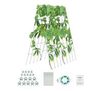 VEVOR Enrejado para Pepinos para Plantas Trepadoras 100 x 80 cm Juego de Enrejado de Pepino Plegable con Ataduras, Enrejado de Metal para Jardines Elevados para Tomates, Pepinos, Calabazas, Verde