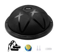 VEVOR Entrenador de Pelota de Ejercicio Medio, Entrenador de Pelota de Equilibrio de 580 x 200 mm de Capacidad de 300 kg con Bandas de Resistencia y Bomba, para Gimnasio en Casa de Cuerpo, Negro