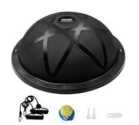VEVOR Entrenador de Pelota de Ejercicio Medio, Entrenador de Pelota de Equilibrio de 580 x 200 mm de Capacidad de 300 kg con Bandas de Resistencia y Bomba, para Gimnasio en Casa de Cuerpo, Negro