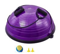 VEVOR Entrenador de Pelota de Medio Ejercicio, Entrenador de Pelota de Equilibrio de 620 x 215 mm de 300 kg con Bandas de Resistencia y Bomba de Pie, para Gimnasio en Casa de Cuerpo Completo, Morado