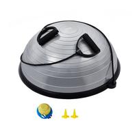 VEVOR Entrenador de Pelota de Medio Ejercicio, Entrenador de Pelota de Equilibrio de 620 x 215 mm de Capacidad de 300 kg con Bandas de Resistencia y Bomba de Pie, para Gimnasio en Casa de Cuerpo, Gris