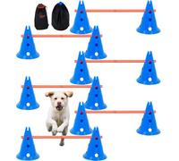 VEVOR Equipo de Entrenamiento de Agilidad para Perros 6 Piezas Carrera de Obstáculos para Cachorros con 12 Conos 6 Varillas de Agilidad Barra Transversal Ajustable en Altura Bolsa de Almacenamiento