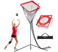 VEVOR Equipo de Entrenamiento para Colocador de Voleibol, con Ángulo y Altura Ajustables, con Base de Acero y Bolsa de Transporte, Red de Objetivo para Interiores Exteriores para Saques, Forma Y