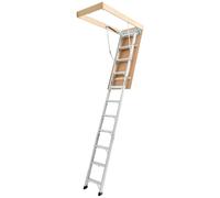 VEVOR Escalera de Ático, Capacidad de 170 kg, Atura Ajustable de 3 a 3,13 m, Plegable y Multiusos de Aluminio, Diseño Compacto, Se Adapta a Techos de 2,3 a 3,1 m para un Acceso Cómodo, Plata