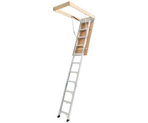 VEVOR Escalera de Ático, Capacidad de 170 kg, Atura Ajustable de 3 a 3,13 m, Plegable y Multiusos de Aluminio, Diseño Compacto, Se Adapta a Techos de 2,3 a 3,1 m para un Acceso Cómodo, Plata