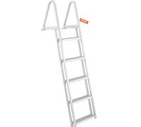 VEVOR Escalera de Muelle, 5 Escalones Extraíbles, Escalera de Pontón de Aleación de Aluminio con Escalón Pedales Antideslizantes Fácil de Instalar para Barco, Lago, Piscina, Embarque Marino