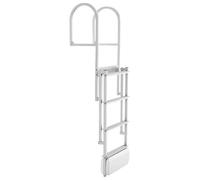 VEVOR Escalera de Muelle Capacidad de 227 kg con 4 Peldaños Antideslizantes, Pasamanos, Escalera Retráctil de Aluminio con Elevación Automática para Pontón Lago Barco Piscina Plataforma de Natación