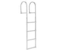 VEVOR Escalera de Muelle de Aleación de Aluminio, 227 kg con 4 Peldaños | para Piscinas Barcos Lago Natación Embarcaciones, Escalera de Pontón Desmontable con Pasamanos con 4 Peldaños Antideslizantes