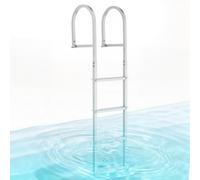 VEVOR Escalera Desmontable para Muelle, Escalera Recta de pontón, 4 peldaños Anchos y Antideslizantes, Carga máxima 227 kg, Estructura de aleación de Aluminio, desenganche rápido, para Lagos y Barcos