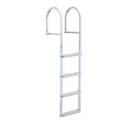 VEVOR Escalera de Muelle Desmontable de Aleación de Aluminio con 4 Peldaños Antideslizantes de PP, Escalera de Pontón con Pasamanos, Soporta 227 kg, Uso en Embarcaciones Piscinas Lago Barcos Natación