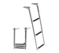 VEVOR Escalera para Barco Telescópica con 3 Peldaños PVC Antideslizantes, Soporta hasta 272 kg, Escalera Plegable de Acero Inoxidable 304 para Plataforma Muelle Embarque Piscina Pontón Barcos de Pesca