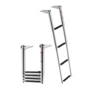 VEVOR Escalera para Barco Telescópica de Acero Inoxidable de 4 Peldaños, Soporta 408 kg, Escalera Plegable de Embarque con Peldaños Antideslizantes para Pontón Plataforma Barco de Pesca Muelle Piscina