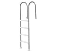 VEVOR Escalera para Piscina, 4 Escalones con Pasamanos Dobles y Escalones, Acero Inoxidable, Carga de 120 kg, para Piscinas Enterradas con Plataforma Montada, 600 x 445 x 1825 mm, Plata + Blanco