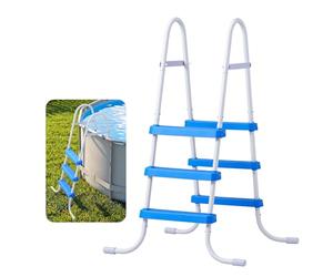 VEVOR Escalera para Piscina Desmontable de 3 Peldaños hasta 136 kg, Escalera de Seguridad de Acero al Carbono Antideslizante con Pasamanos Ergonómicos, Patas de Goma para Piscina Elevada de 91,4 cm