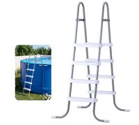 VEVOR Escalera para Piscina Desmontable de 4 Peldaños Capacidad 136kg, Escalera de Seguridad de Acero al Carbono Antideslizante con Patas de Goma, Pasamanos Ergonómicos para Piscina Elevada de 121,9cm