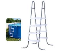 VEVOR Escalera para Piscina Desmontable de 4 Peldaños Capacidad 136kg, Escalera de Seguridad de Acero al Carbono Antideslizante con Patas de Goma, Pasamanos Ergonómicos para Piscina Elevada de 121,9cm