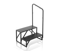 VEVOR Escalera para Vehículo Recreativo de 2 Escalones, Carga de 199,58 kg, Pasamanos de Acero al Carbono Engrosado Escalones Antideslizantes, para Vehículos Recreativos, Remolques, Autocaravanas