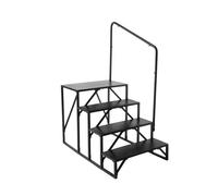 VEVOR Escalera para Vehículo Recreativo de 4 Escalones, Carga de 199,58 kg, Pasamanos de Acero al Carbono Engrosado Escalones Antideslizantes, para Vehículos Recreativos, Remolques, Autocaravanas