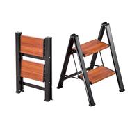 VEVOR Escalera Plegable 2 Peldaños, Escalera de Tijera con Pedal Ancho Antideslizante y Empuñadura Cómoda, Capacidad de 150 kg, Taburete Multifuncional para Cocina, Hogar, Plantas, Reparaciones