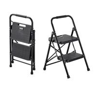 VEVOR Escalera Plegable de 2 Peldaños, Escalera de Tijera con Estructura de Acero, Capacidad de Carga Máx. 272 kg, con Asa Superior de Goma y Pies Antideslizantes, Utensilio para Hogar Cocina Oficina