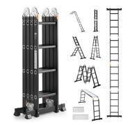 VEVOR Escalera Plegable Multiusos 7 en 1 de 4 Escalones 1525 x 608 x 2260 mm