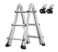 VEVOR Escalera Telescópica con Estructura en A Escalera Extensible 335 cm Escalera Plegable Portátil para RV, Tareas Escolares, Escalera de Techo para Interiores y Exteriores Carga de 149,7 kg