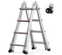 VEVOR Escalera Telescópica con Estructura en A Escalera Extensible 400 cm Escalera Plegable Portátil para RV, Tareas Escolares, Escalera de Techo para Interiores y Exteriores Carga de 149,7 kg