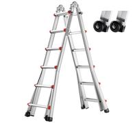VEVOR Escalera Telescópica con Estructura en A Escalera Extensible 623 cm Escalera Plegable Portátil para RV, Tareas Escolares, Escalera de Techo para Interiores y Exteriores Carga de 149,7 kg