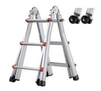 VEVOR Escalera Telescópica con Estructura en A Escalera Extensible 335 cm Escalera Plegable Portátil para RV, Tareas Escolares, Escalera de Techo para Interiores y Exteriores Carga de 149,7 kg
