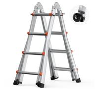VEVOR Escalera Telescópica con Estructura en A Escalera Extensible 400 cm Escalera Plegable Portátil para RV, Tareas Escolares, Escalera de Techo para Interiores y Exteriores Carga de 149,7 kg