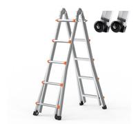 VEVOR Escalera Telescópica con Estructura en A Extensión de 599cm Carga 149,7kg