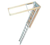VEVOR Escalera Telescópica Plegable de Aluminio para Ático 570 x 1600 mm Capacidad de Carga de 158,8 kg Extensión Multiusos Ligera y Portátil Altura de Instalación 9,5'-12' para Ático, Oficina, Hogar