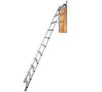 VEVOR Escalera Telescópica Plegable de Aluminio para Ático 600 x 1000 mm Capacidad de Carga de 158,8 kg Extensión Multiusos Ligera y Portátil Altura de Instalación 3-3,2 m para Ático, Oficina, Hogar