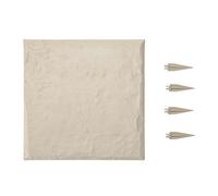 VEVOR Escalones con Estacas para Suelo 4 Piezas 39,5x39,5 cm Forma Cuadrada Piedras Escalonadas Decorativas Resistentes a la Intemperie para Pasarelas Exteriores, Césped, Patio, Paisajismo, Beige